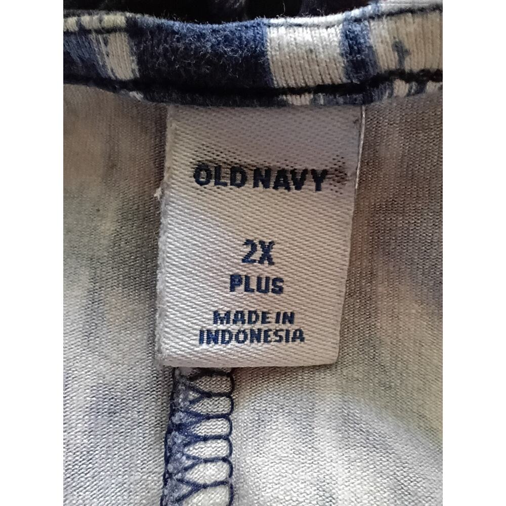 OLD NAVY  Women's Midi Dress 2XL Rayon Viscose Navy White Geometric Summer - Picture 3 of 4